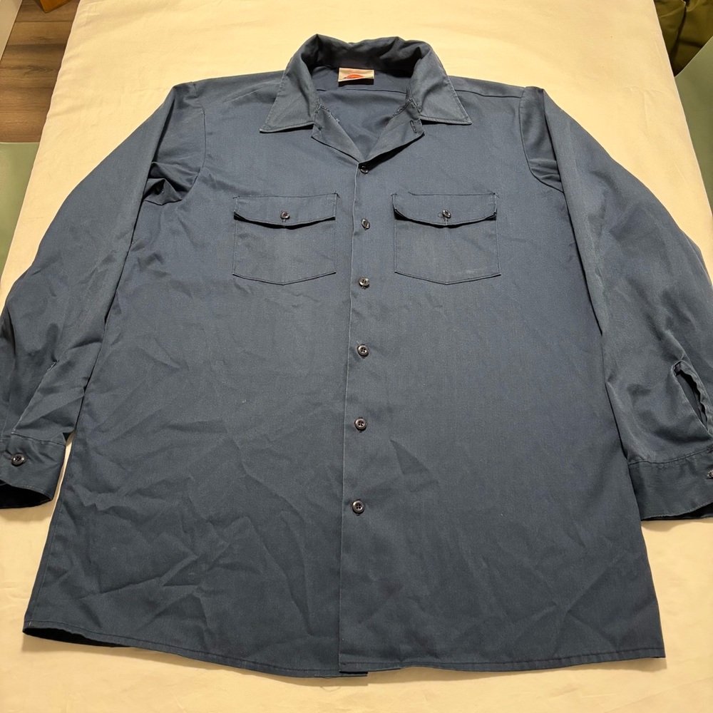 Dickies Men's Navy Button Down Shirt